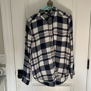 Blue and white flannel
